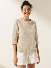 Load image into Gallery viewer, Linen Round Soft-Fold Collar Top ANAIS