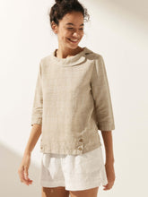 Load image into Gallery viewer, Linen Round Soft-Fold Collar Top ANAIS