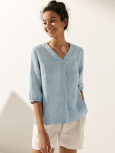 Load image into Gallery viewer, 100% Linen Puff Sleeves Top LEAH