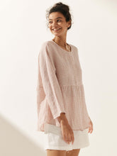 Load image into Gallery viewer, Linen Checked Long-Sleeved Top CAROLINE