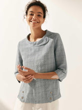 Load image into Gallery viewer, Linen Round Soft-Fold Collar Top ANAIS