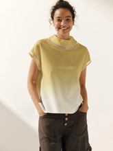 Load image into Gallery viewer, 100% Linen Gingham Checked Cutout Turtleneck Top CAROL