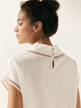 Load image into Gallery viewer, Linen Cutout Turtleneck Top QUINN