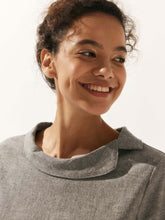 Load image into Gallery viewer, Linen Gingham Checked Round Soft-Fold Collar Top LAURA