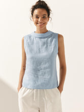 Load image into Gallery viewer, 100% Linen Draped Collar Tank Top