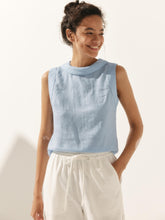 Load image into Gallery viewer, 100% Linen Draped Collar Tank Top