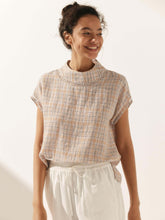 Load image into Gallery viewer, Linen Cutout Turtleneck Top QUINN