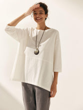 Load image into Gallery viewer, Linen White Boat Neck Oversized Top AVA