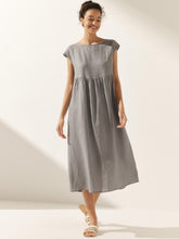 Load image into Gallery viewer, 100% Linen Cap Sleeve Washed Maxi Dress JOAN