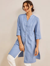 Load image into Gallery viewer, 100% Linen Hand Button Long Top DILLON