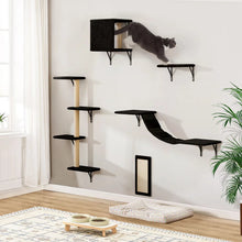 Load image into Gallery viewer, Wall-Mounted Cat Condo & Climbing Tower – Space-Saving, Sturdy & Fun for Multiple Cats
