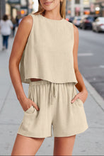 Load image into Gallery viewer, Women's Sleeveless Top & Wide-Leg Shorts Set – Retro Street Style