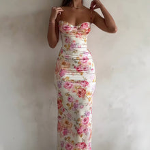 Load image into Gallery viewer, Women’s Floral Bodycon Maxi Dress – Sexy Spaghetti Strap Vacation & Summer Dress