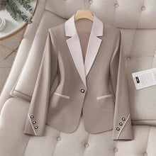Load image into Gallery viewer, Women’s Contrasting Color Blazer – Elegant Button Formal Jacket