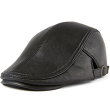 Load image into Gallery viewer, Men Beret Hat Real Leather Flat Cap