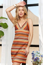 Load image into Gallery viewer, New Summer Contrast Striped V-Neck Mini Dress For Women – Trendy, Bold, Eye-Catching, Boho, Modern Chic & Fashionable