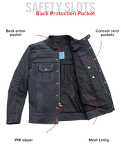 Load image into Gallery viewer, Rowdy Men's Thunder Denim Motorcycle Jacket