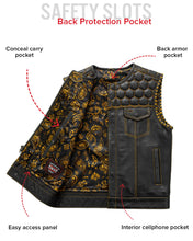 Load image into Gallery viewer, Hornet Men's Club Style Leather Vest