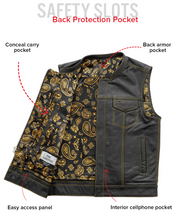 Load image into Gallery viewer, The Cut Men's Motorcycle Leather Vest, Multiple Color Options