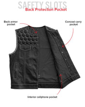 Load image into Gallery viewer, Hornet Perforated Men's Club Style Leather Vest