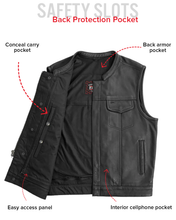 Load image into Gallery viewer, Blaster Men's Leather Motorcycle Vest