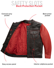 Load image into Gallery viewer, Vincent Men's Cafe Style Leather Jacket