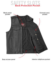 Load image into Gallery viewer, Badlands Men's Motorcycle Leather Vest