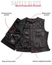 Load image into Gallery viewer, Bonnie - Women's Motorcycle Leather Vest - Diamond Quilt