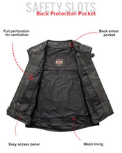 Load image into Gallery viewer, Raceway - Men's Motorcycle Perforated Leather Vest