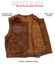 Load image into Gallery viewer, Lowside Men's Perforated Motorcycle Leather Vest