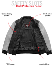 Load image into Gallery viewer, Moto Bomber Two Tone Men's Leather Jacket