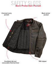 Load image into Gallery viewer, Commuter Men's Motorcycle Leather Jacket