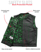 Load image into Gallery viewer, The Cut Men's Motorcycle Leather Vest, Multiple Color Options