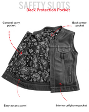 Load image into Gallery viewer, Jessica Women's Motorcycle Leather Vest - White - Limited Edition