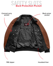 Load image into Gallery viewer, Moto Bomber Two Tone Men's Leather Jacket