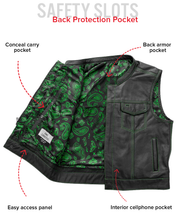 Load image into Gallery viewer, The Club Cut Men's Motorcycle Leather Vest, Multiple Color Options