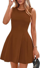 Load image into Gallery viewer, Sleeveless Solid Color Pleated Dress | Flared Midi Casual