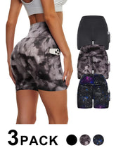 Load image into Gallery viewer, High Waisted Yoga Leggings 3 Pack – Tie-Dye Starry Sky Workout Pants