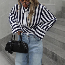 Load image into Gallery viewer, Women's Striped Long-Sleeve Loose Shirt – S–2XL
