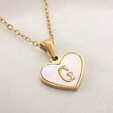 Load image into Gallery viewer, 26 Letter Heart-shaped Necklace White Shell Love Clavicle Chain Fashion Personalized Necklace For Women Jewelry Valentine's Day