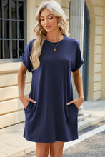 Load image into Gallery viewer, Short Sleeve Mini Dress with Pockets Casual & Stylish Everyday Wear