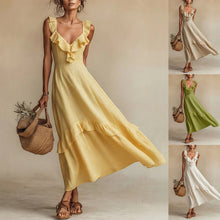 Load image into Gallery viewer, Sleeveless Ruffle Detail High-Waist Maxi Dress – 7 Colors, S–3XL