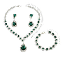 Load image into Gallery viewer, Fashion Jewelry Bridal Jewelry Suit Necklace Ear Stud Bracelet Three-piece Set