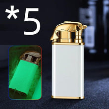 Load image into Gallery viewer, Mandotos Creative Blue Flame Lighter Dolphin Dragon Tiger Metal Windproof Double Flame Refillable
