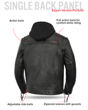 Load image into Gallery viewer, Nightstrike Men’s Motorcycle Leather Jacket