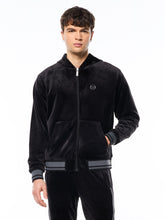 Load image into Gallery viewer, Viaggioa Reversible Velour Track Jacket-Black Beauty