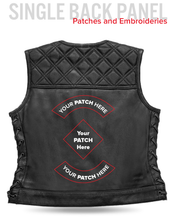 Load image into Gallery viewer, Bonnie - Women's Motorcycle Leather Vest - Diamond Quilt