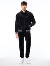 Load image into Gallery viewer, Viaggioa Reversible Velour Track Jacket-Black Beauty
