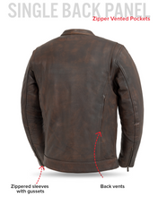 Load image into Gallery viewer, Raider Men's Motorcycle Leather Jacket