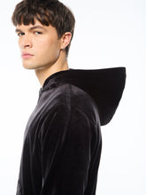 Load image into Gallery viewer, Viaggioa Reversible Velour Track Jacket-Black Beauty